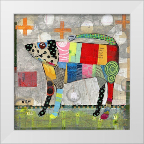 Coat of Many Colors White Modern Wood Framed Art Print by Verhoeven, Judy