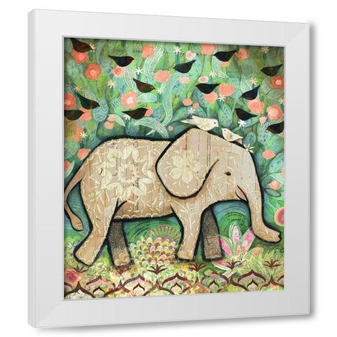 Kiss for Srini White Modern Wood Framed Art Print by Verhoeven, Judy