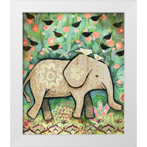 Kiss for Srini White Modern Wood Framed Art Print by Verhoeven, Judy