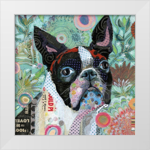 Mischievous Gardener White Modern Wood Framed Art Print by Verhoeven, Judy