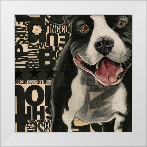 Pit Pat White Modern Wood Framed Art Print by Verhoeven, Judy