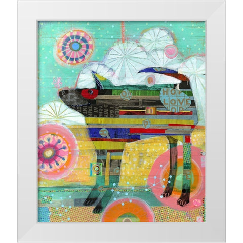 Snowflake on His Nose White Modern Wood Framed Art Print by Verhoeven, Judy