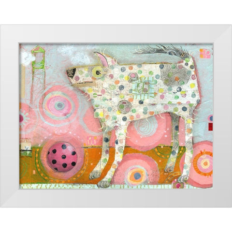 The Distraction White Modern Wood Framed Art Print by Verhoeven, Judy