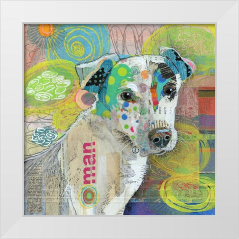 The Ham Man White Modern Wood Framed Art Print by Verhoeven, Judy