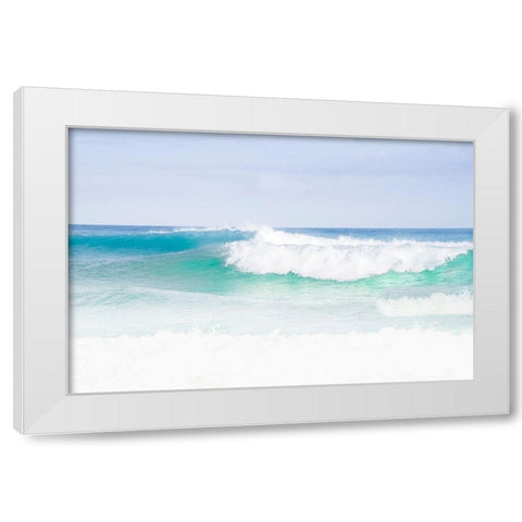 Blue Green White Modern Wood Framed Art Print by Varona, Verne