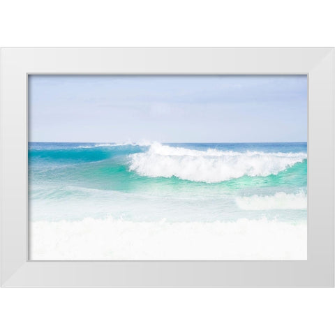 Blue Green White Modern Wood Framed Art Print by Varona, Verne