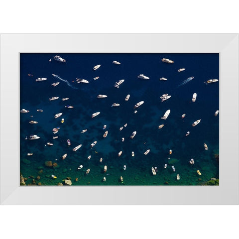 Boat Conference - Amalfi Coast White Modern Wood Framed Art Print by Varona, Verne