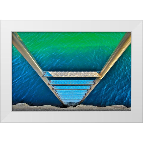 Sea Ladder White Modern Wood Framed Art Print by Varona, Verne