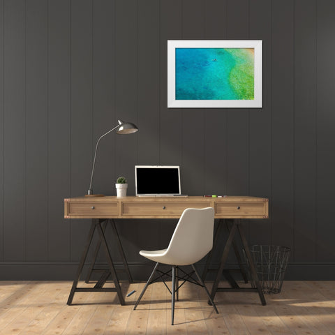 Solo Swim White Modern Wood Framed Art Print by Varona, Verne