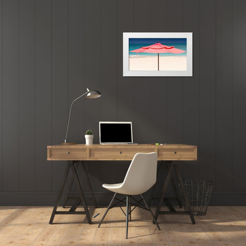 Solo Umbrella White Modern Wood Framed Art Print by Varona, Verne