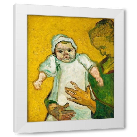 Van Gogh, VincentMadame Roulin and Her Baby White Modern Wood Framed Art Print by Van Gogh, Vincent