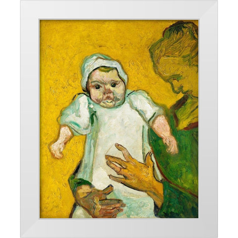 Van Gogh, VincentMadame Roulin and Her Baby White Modern Wood Framed Art Print by Van Gogh, Vincent