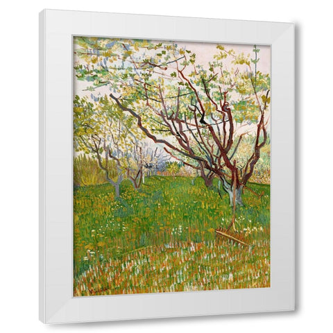 Van Gogh, VincentThe Flowering Orchard White Modern Wood Framed Art Print by Van Gogh, Vincent
