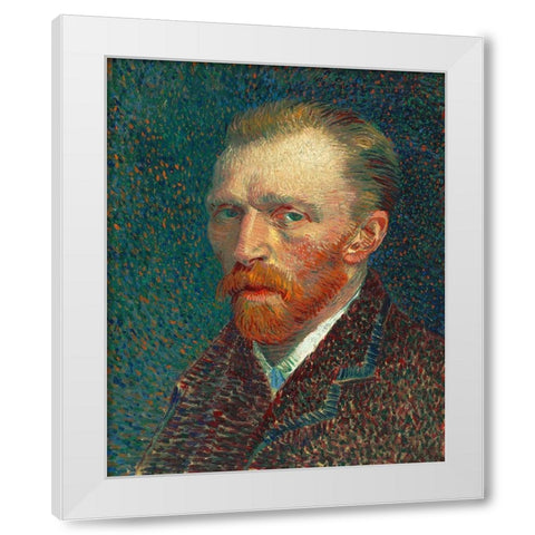 Self-Portrait White Modern Wood Framed Art Print by Van Gogh, Vincent
