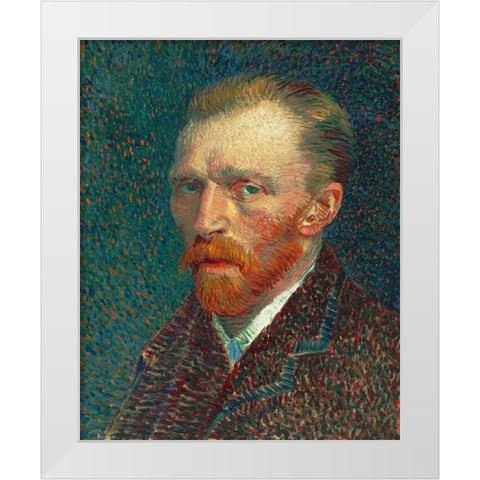 Self-Portrait White Modern Wood Framed Art Print by Van Gogh, Vincent