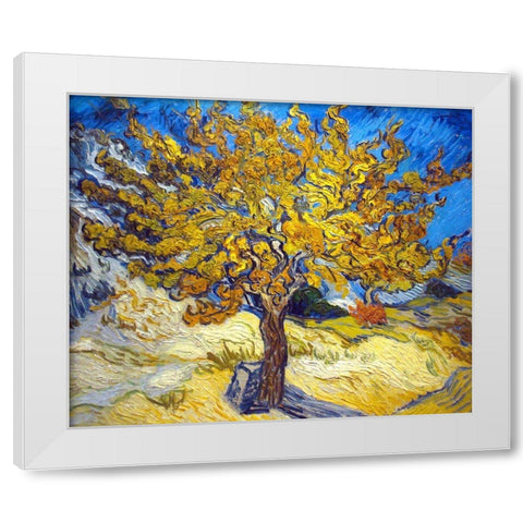 The Mulberry Tree White Modern Wood Framed Art Print by Van Gogh, Vincent