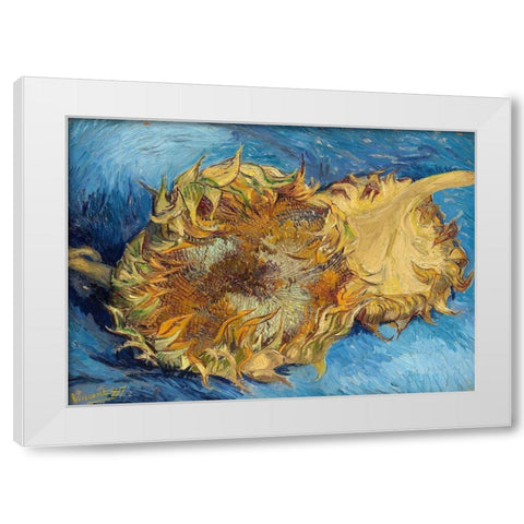 Sunflowers, 1887 White Modern Wood Framed Art Print by Van Gogh, Vincent