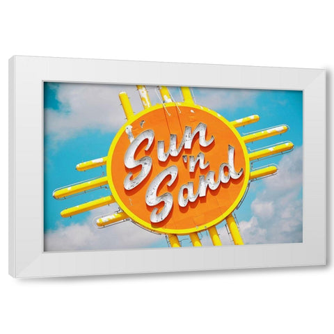 Sun n Sand  No. 2 White Modern Wood Framed Art Print by Vargas, Carlos