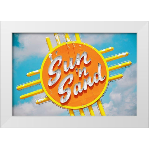 Sun n Sand  No. 2 White Modern Wood Framed Art Print by Vargas, Carlos