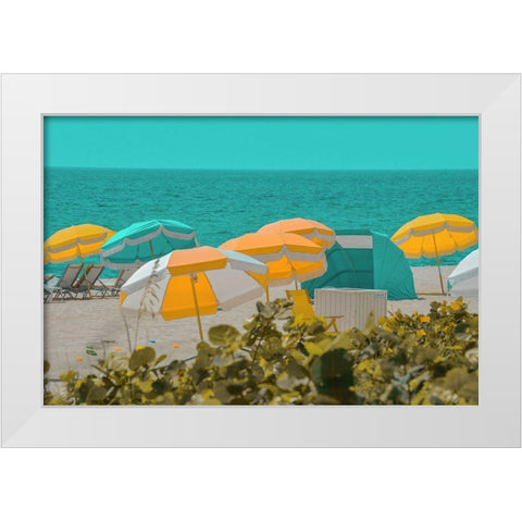 Umbrellas No. 1 White Modern Wood Framed Art Print by Vargas, Carlos