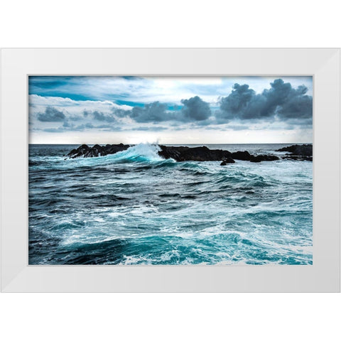 Wind and Wave White Modern Wood Framed Art Print by Varona, Verne