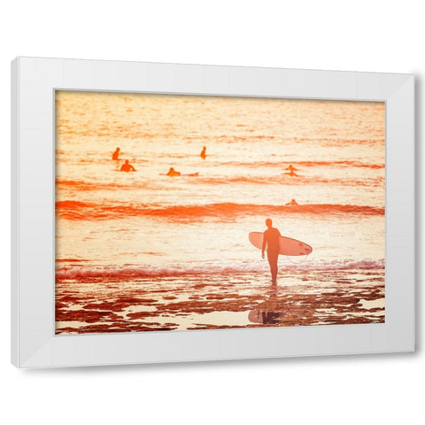 Surfer White Modern Wood Framed Art Print by Vitomirov, Igor