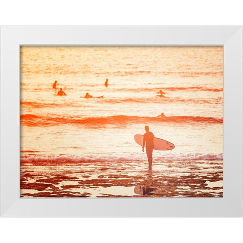 Surfer White Modern Wood Framed Art Print by Vitomirov, Igor