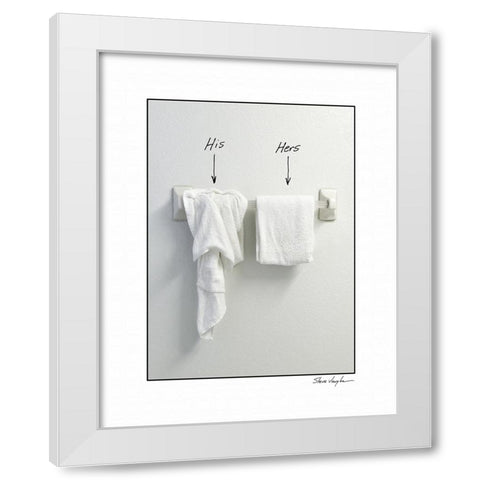 His and Hers White Modern Wood Framed Art Print by Vaughn, Steve