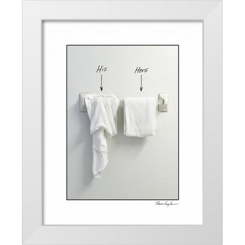 His and Hers White Modern Wood Framed Art Print by Vaughn, Steve