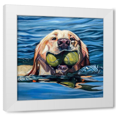 Fetch White Modern Wood Framed Art Print by Wronski, Kathryn