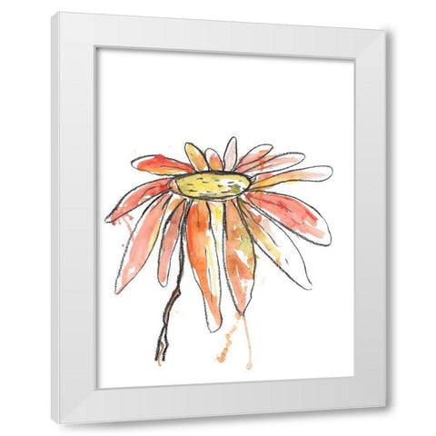Orange Modern Botanical White Modern Wood Framed Art Print by Weiss, Jan