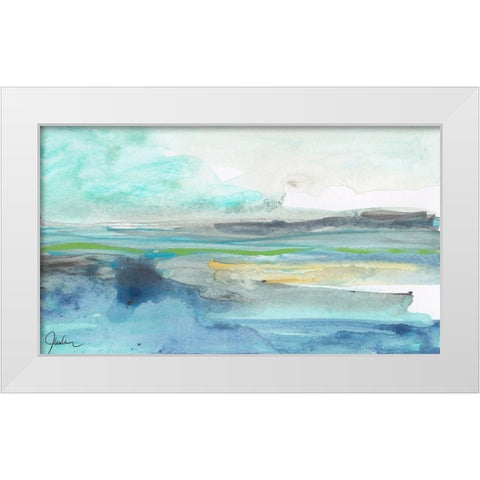 Tempestuous Sea White Modern Wood Framed Art Print by Weiss, Jan