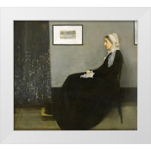 Whistlers Mother, 1871 White Modern Wood Framed Art Print by Whistler, James Abbott McNeill