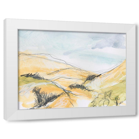 Summer Hills White Modern Wood Framed Art Print by Weiss, Jan