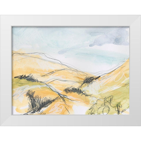 Summer Hills White Modern Wood Framed Art Print by Weiss, Jan