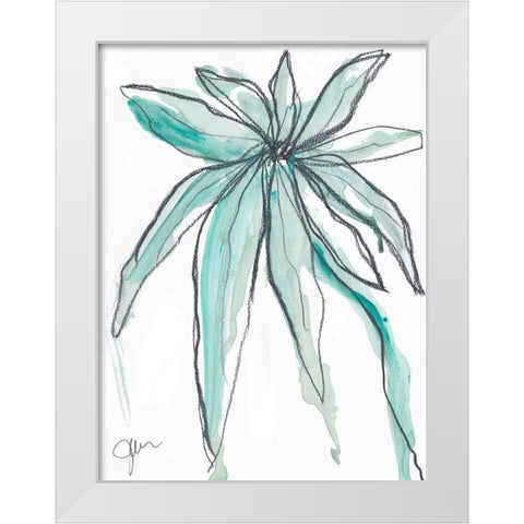Teal in Nature White Modern Wood Framed Art Print by Weiss, Jan