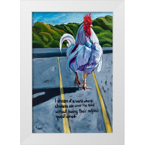 Donâ€™t Ask White Modern Wood Framed Art Print by Wronski, Kathryn