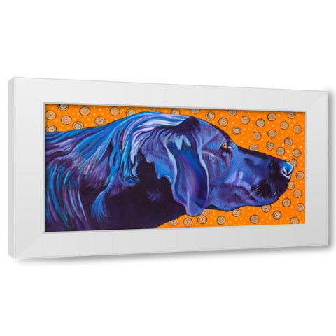 Lab With Orange White Modern Wood Framed Art Print by Wronski, Kathryn
