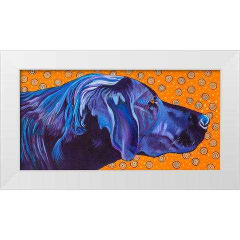 Lab With Orange White Modern Wood Framed Art Print by Wronski, Kathryn