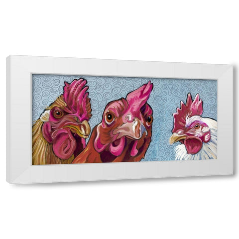 Three Chicks White Modern Wood Framed Art Print by Wronski, Kathryn