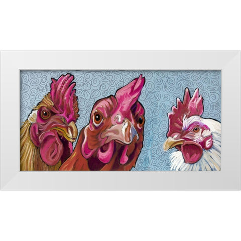 Three Chicks White Modern Wood Framed Art Print by Wronski, Kathryn