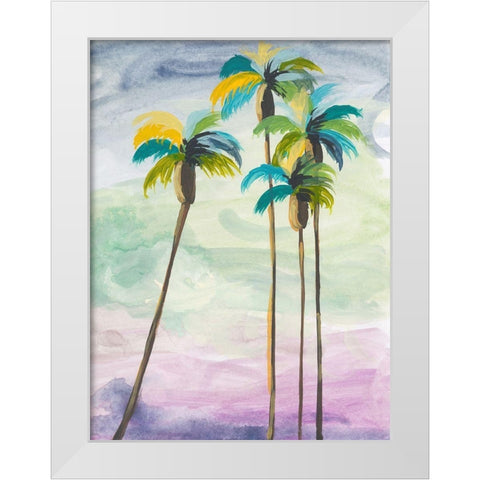 Four Palms No. 2 White Modern Wood Framed Art Print by Weiss, Jan