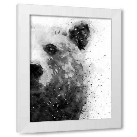 Bear At Attention White Modern Wood Framed Art Print by Wong, Brandon