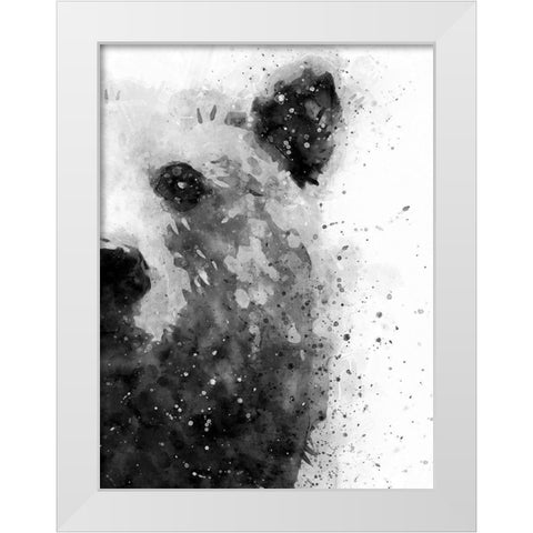 Bear At Attention White Modern Wood Framed Art Print by Wong, Brandon