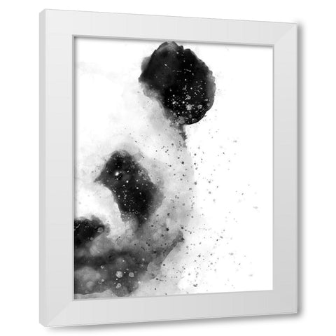 Panda At Attention White Modern Wood Framed Art Print by Wong, Brandon