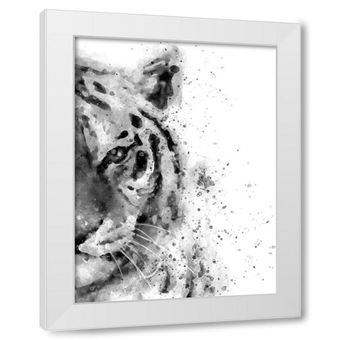 Tiger At Attention White Modern Wood Framed Art Print by Wong, Brandon