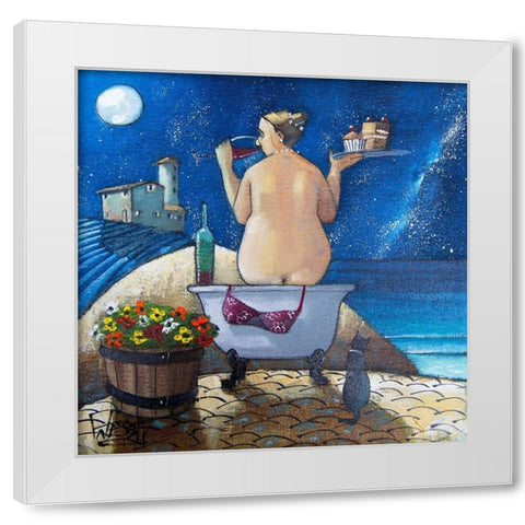 Bath No. 2 White Modern Wood Framed Art Print by West, Ronald