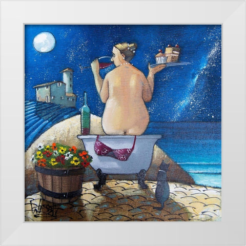 Bath No. 2 White Modern Wood Framed Art Print by West, Ronald