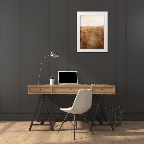 Dunes with Seagulls 6 White Modern Wood Framed Art Print by Winstanley, Ian