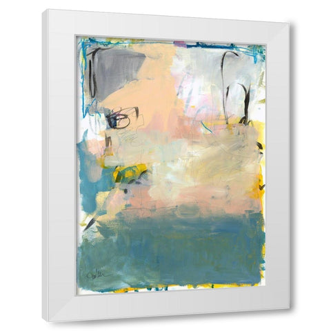 Blue Fade No. 1 White Modern Wood Framed Art Print by Weiss, Jan